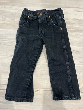 Wrangler Kids Black Straight Jeans with Copper Rivets 2T Slim
